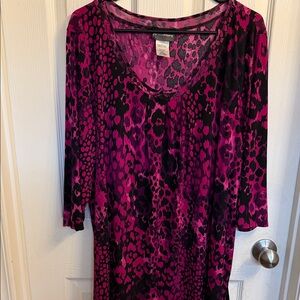 Just My Size Pink and Black Blouse